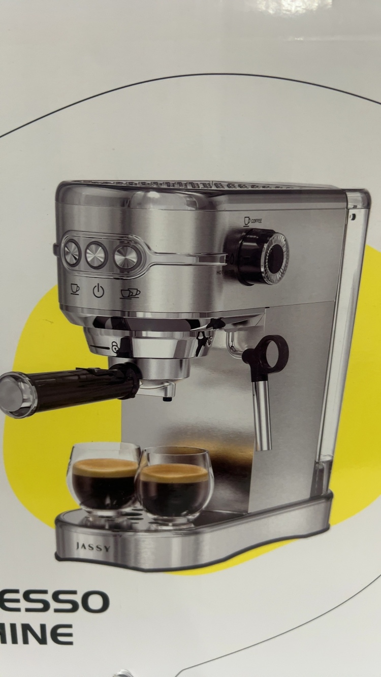 Jassy Stainless Steel Espresso Machine JS-105 Silver New - Picture 1 of 5